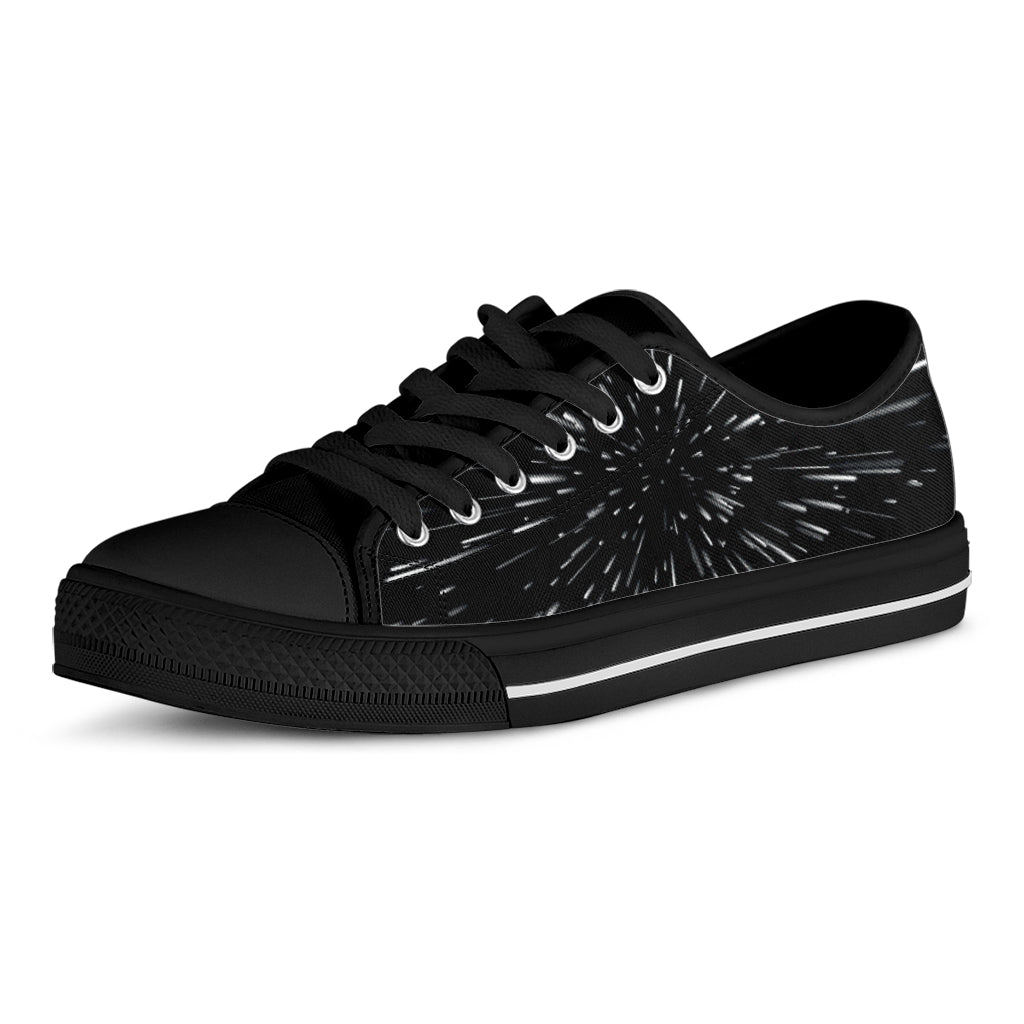 Galaxy Hyperspace Print Black Low Top Shoes