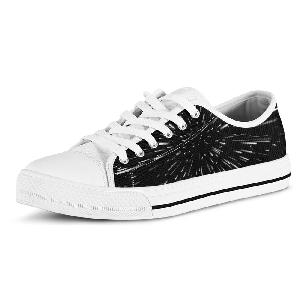 Galaxy Hyperspace Print White Low Top Shoes
