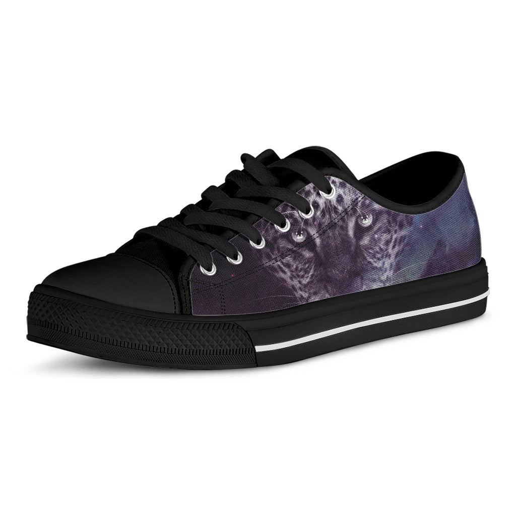 Galaxy Jaguar Print Black Low Top Shoes