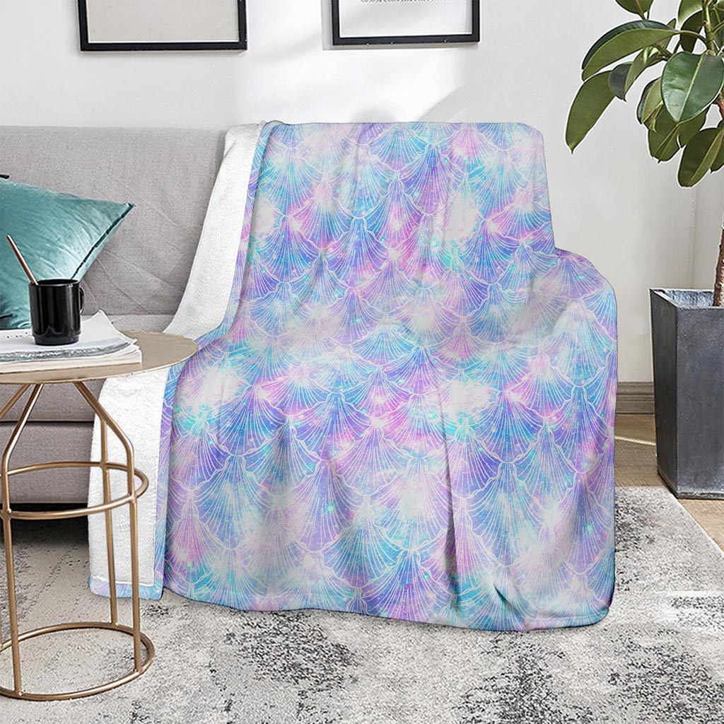 Galaxy Mermaid Scales Pattern Print Blanket