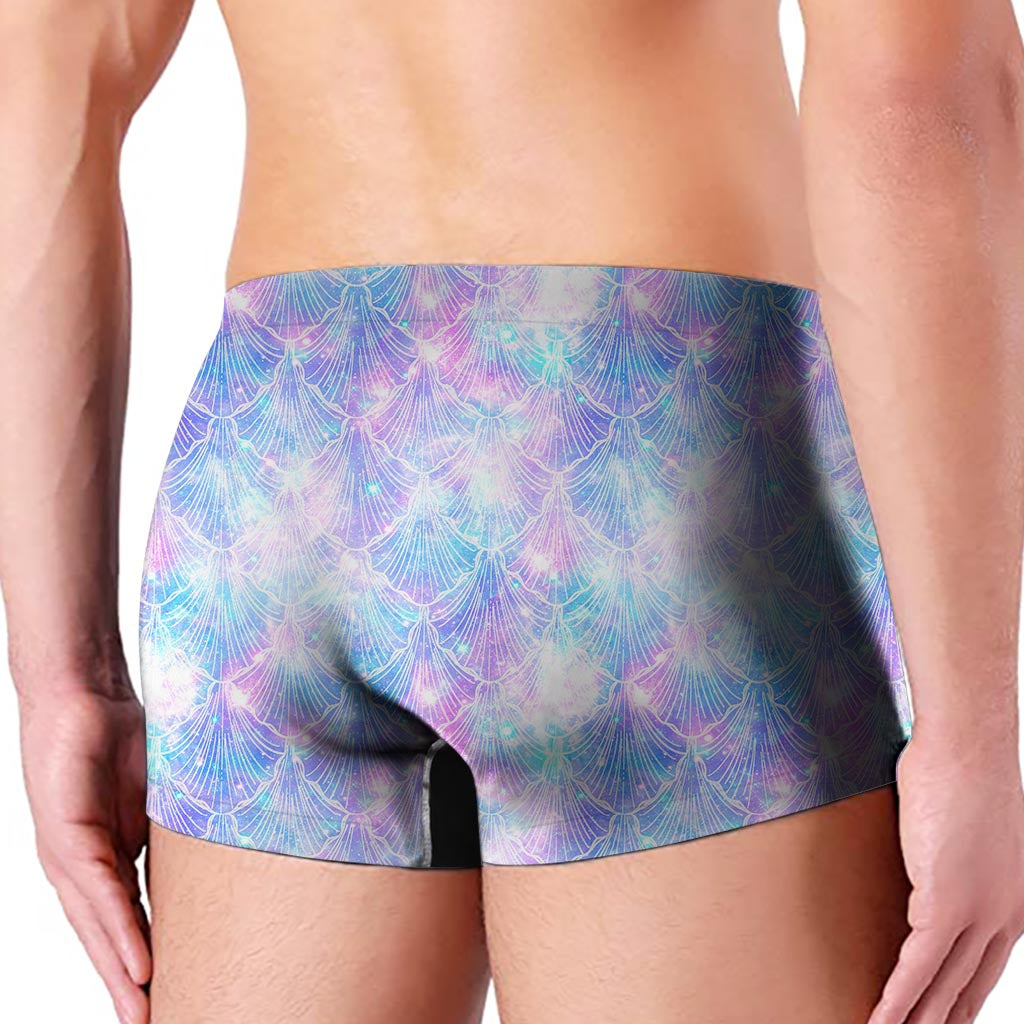 Galaxy Mermaid Scales Pattern Print Men's Boxer Briefs