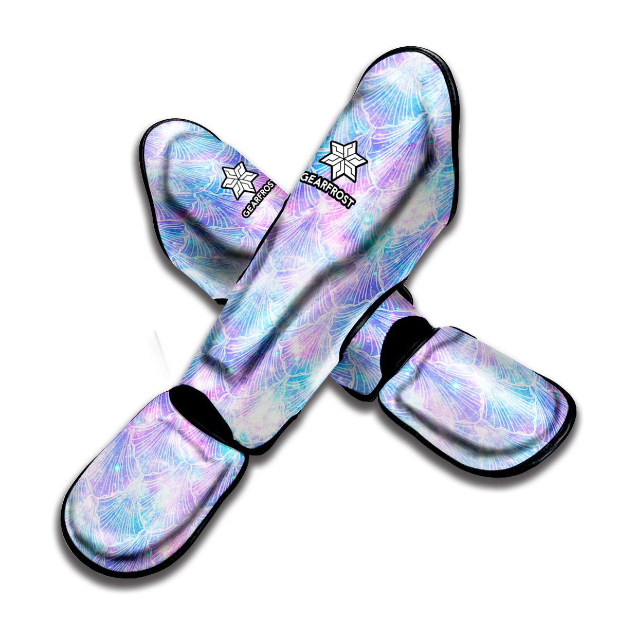 Galaxy Mermaid Scales Pattern Print Muay Thai Shin Guard