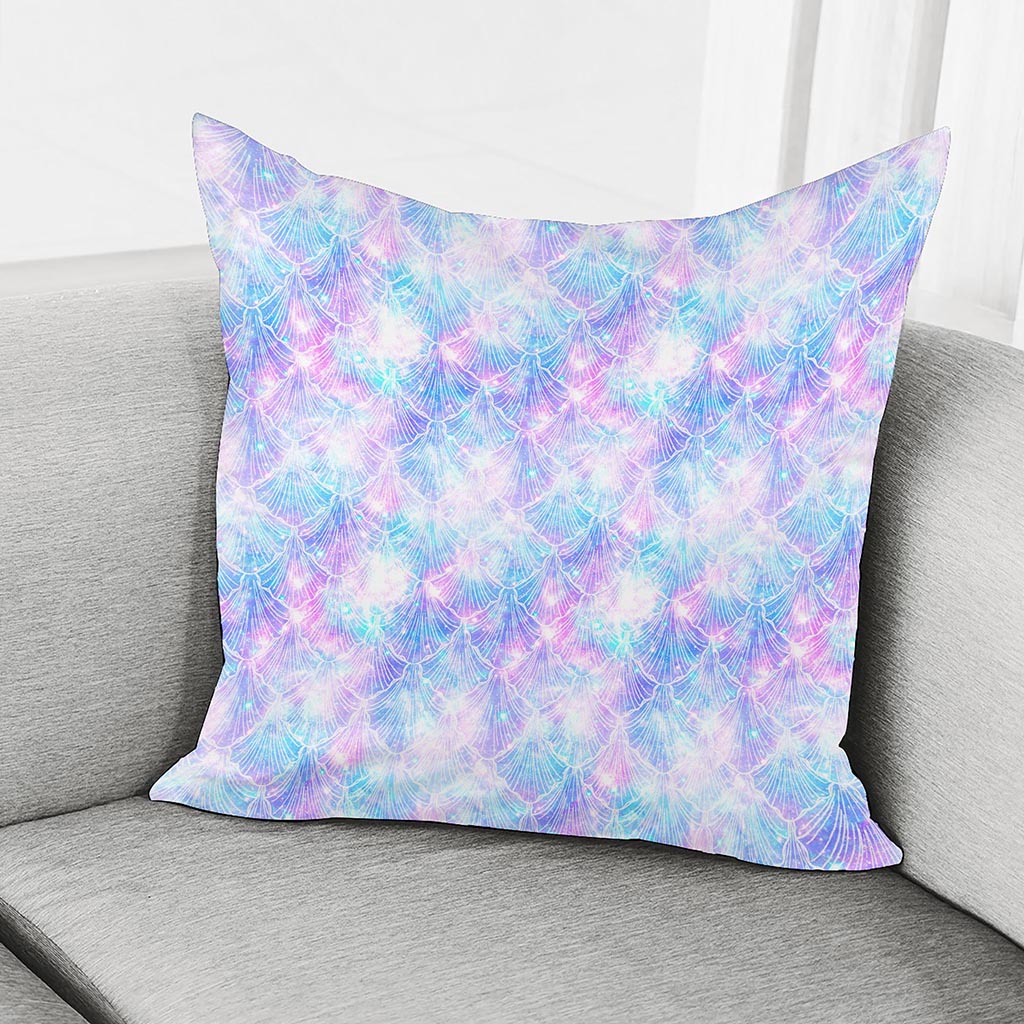 Galaxy Mermaid Scales Pattern Print Pillow Cover