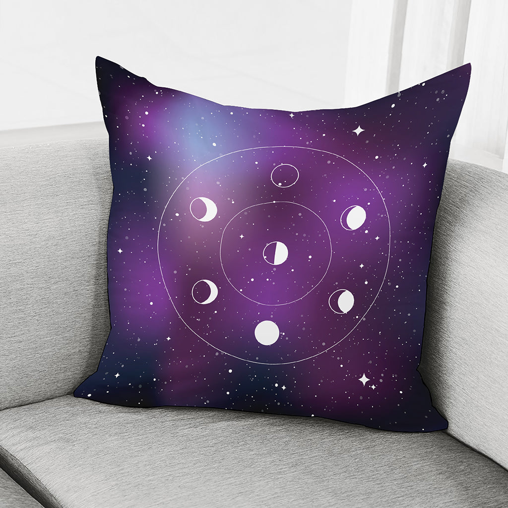 Galaxy Moon Phase Print Pillow Cover