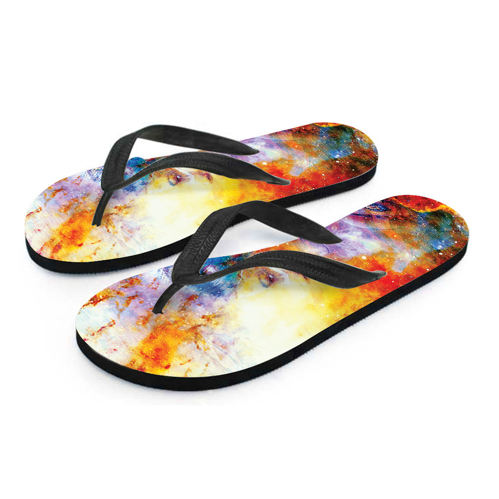 Galaxy Native Indian Woman Print Flip Flops