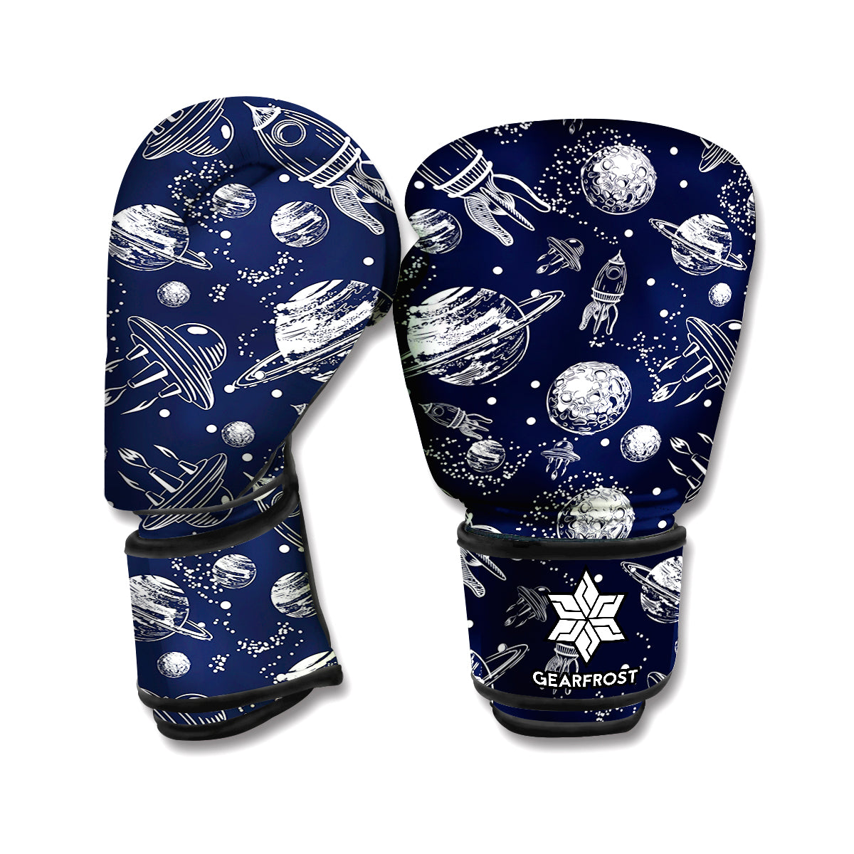 Galaxy UFO Pattern Print Boxing Gloves