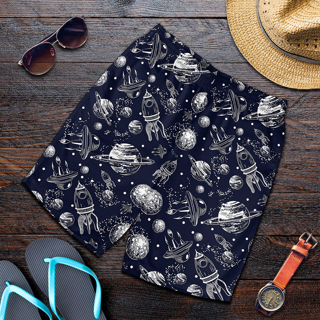 Galaxy UFO Pattern Print Men's Shorts