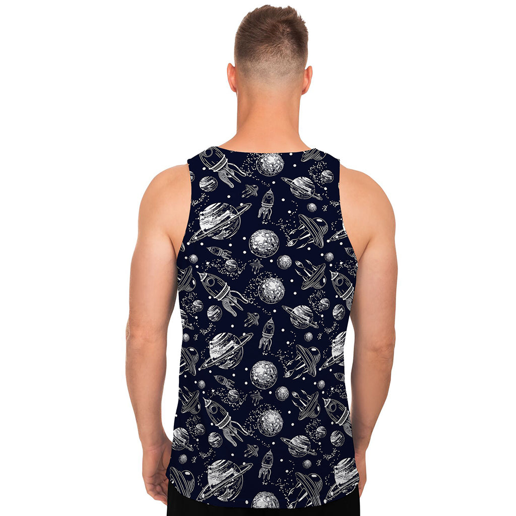 Galaxy UFO Pattern Print Men's Tank Top