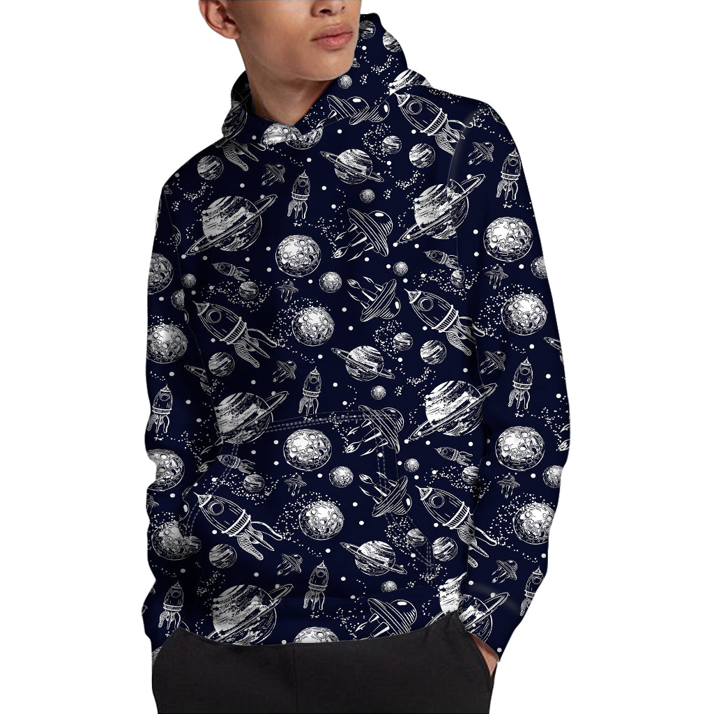 Galaxy UFO Pattern Print Pullover Hoodie