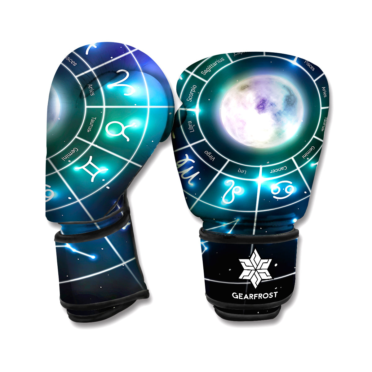 Galaxy Zodiac Wheel Print Boxing Gloves