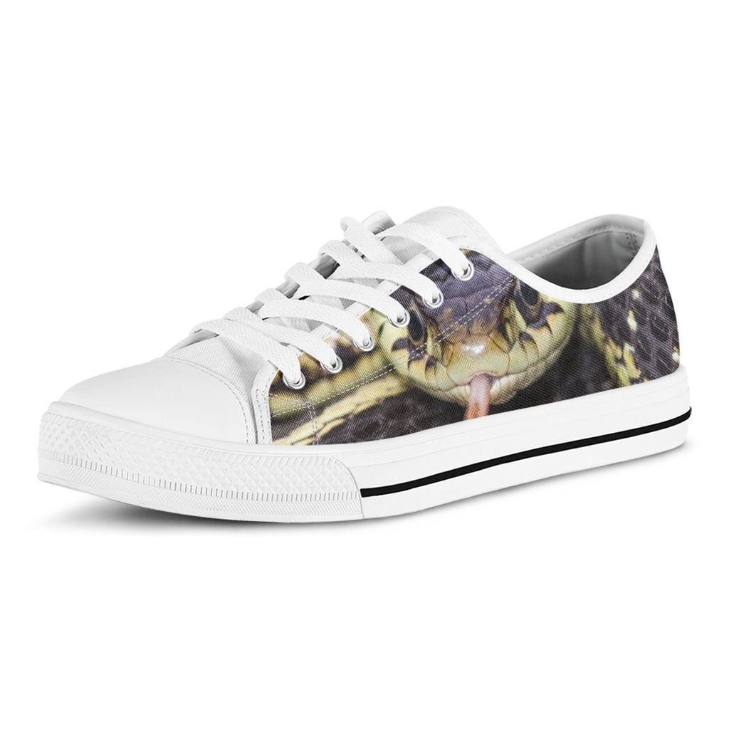Garter Snake Print White Low Top Shoes