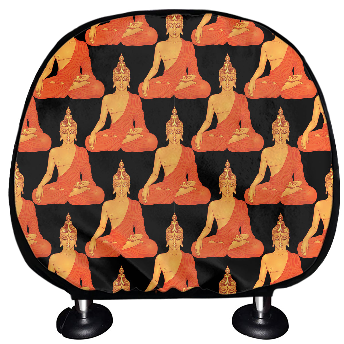 Gautama Buddha Pattern Print Car Headrest Covers