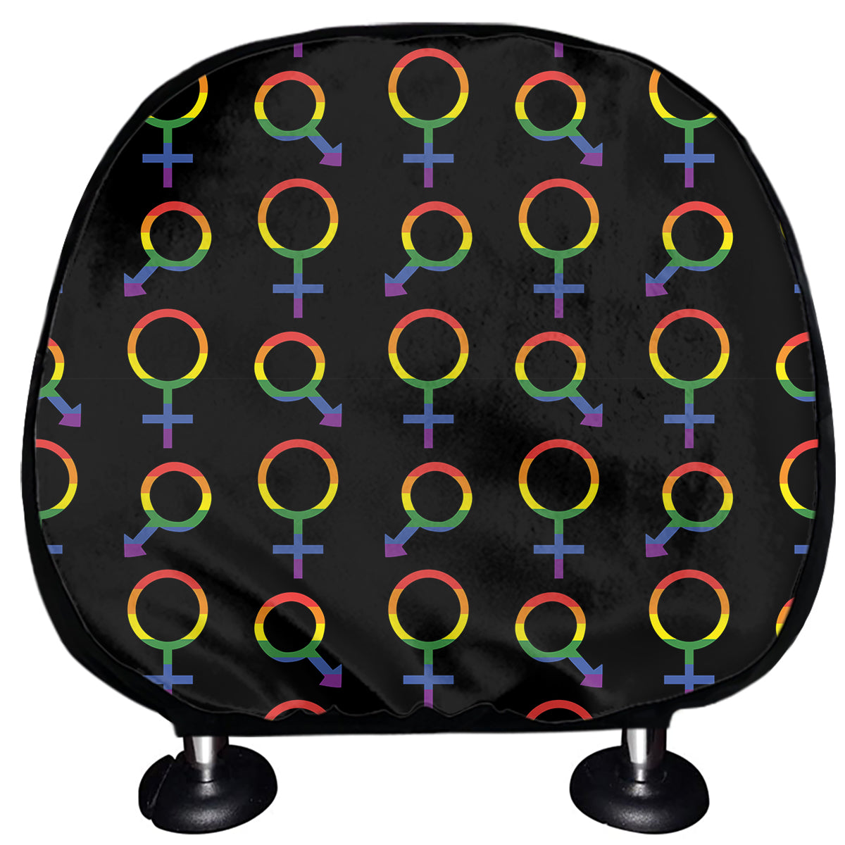 Gay Pride Gender Symbol Pattern Print Car Headrest Covers