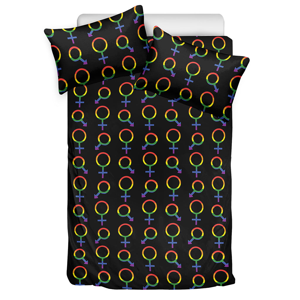 Gay Pride Gender Symbol Pattern Print Duvet Cover Bedding Set