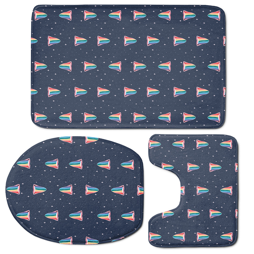 Gay Pride Tongue Pattern Print 3 Piece Bath Mat Set