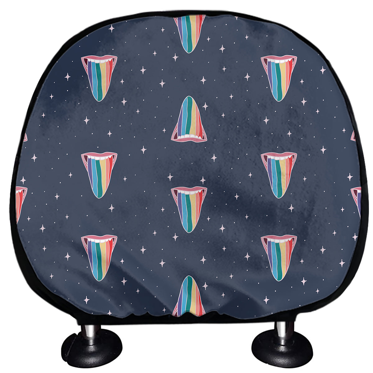 Gay Pride Tongue Pattern Print Car Headrest Covers