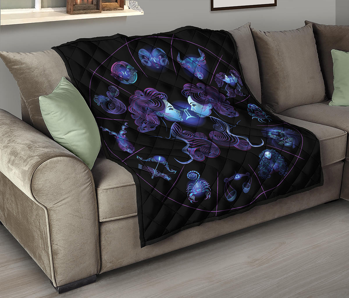 Gemini And Astrological Signs Print Quilt