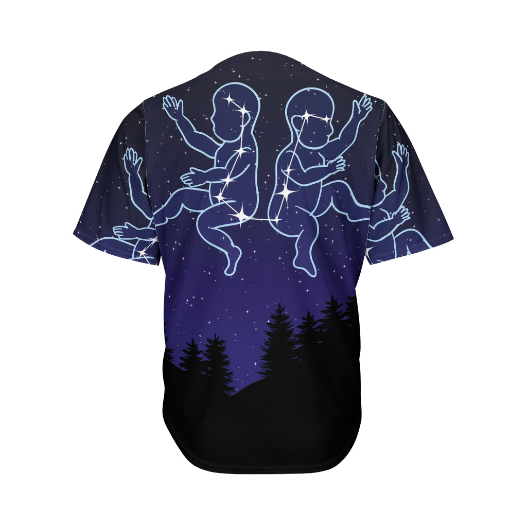 Gemini Constellation Print Men's Baseball Jersey