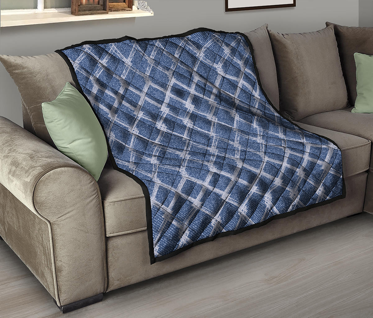 Geometric Denim Jeans Pattern Print Quilt