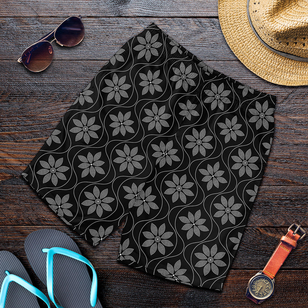 Geometric Dot Flower Pattern Print Men's Shorts