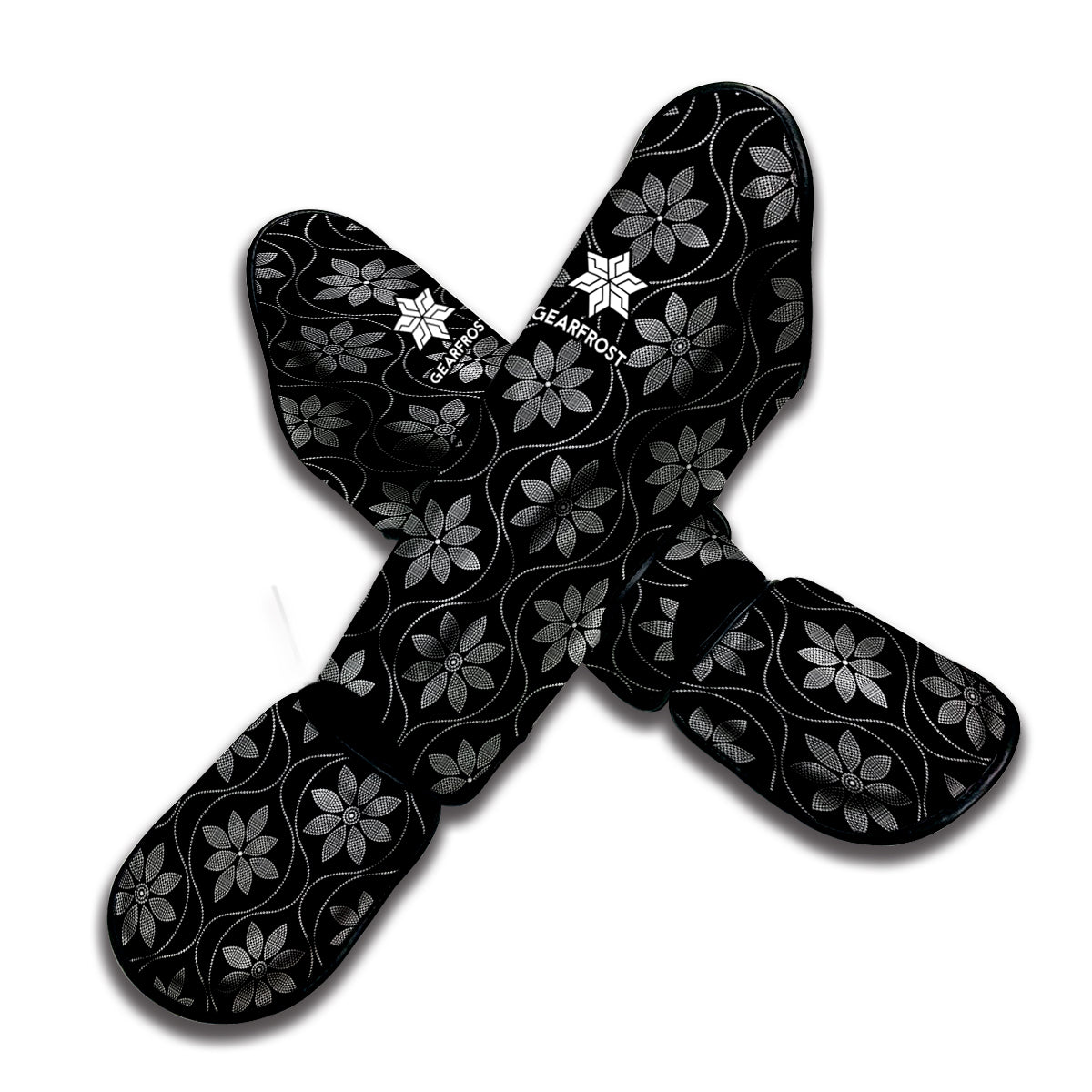 Geometric Dot Flower Pattern Print Muay Thai Shin Guard