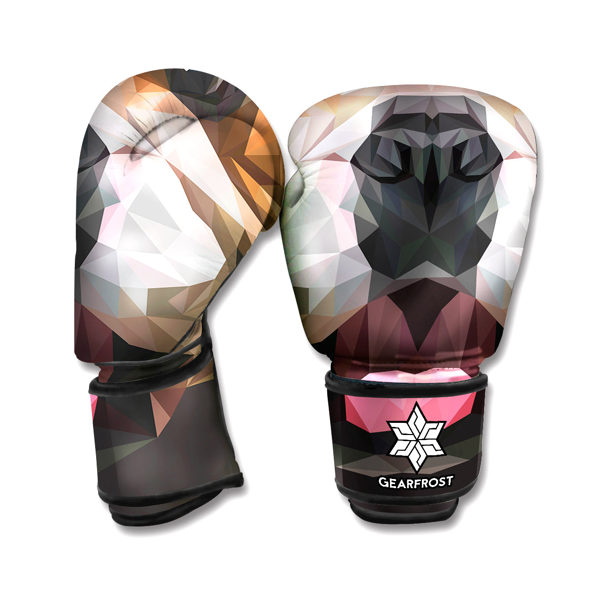 Geometric English Bulldog Print Boxing Gloves
