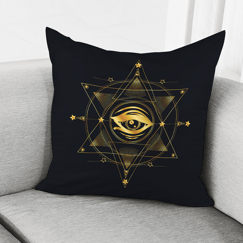 Geometric Eye of Providence Print Pillow Cover