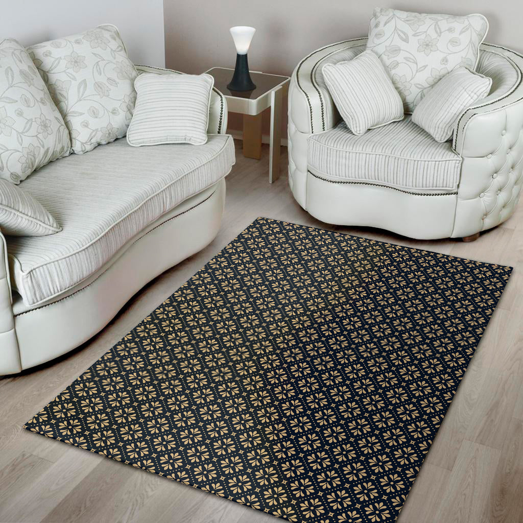 Geometric Floral Print Area Rug