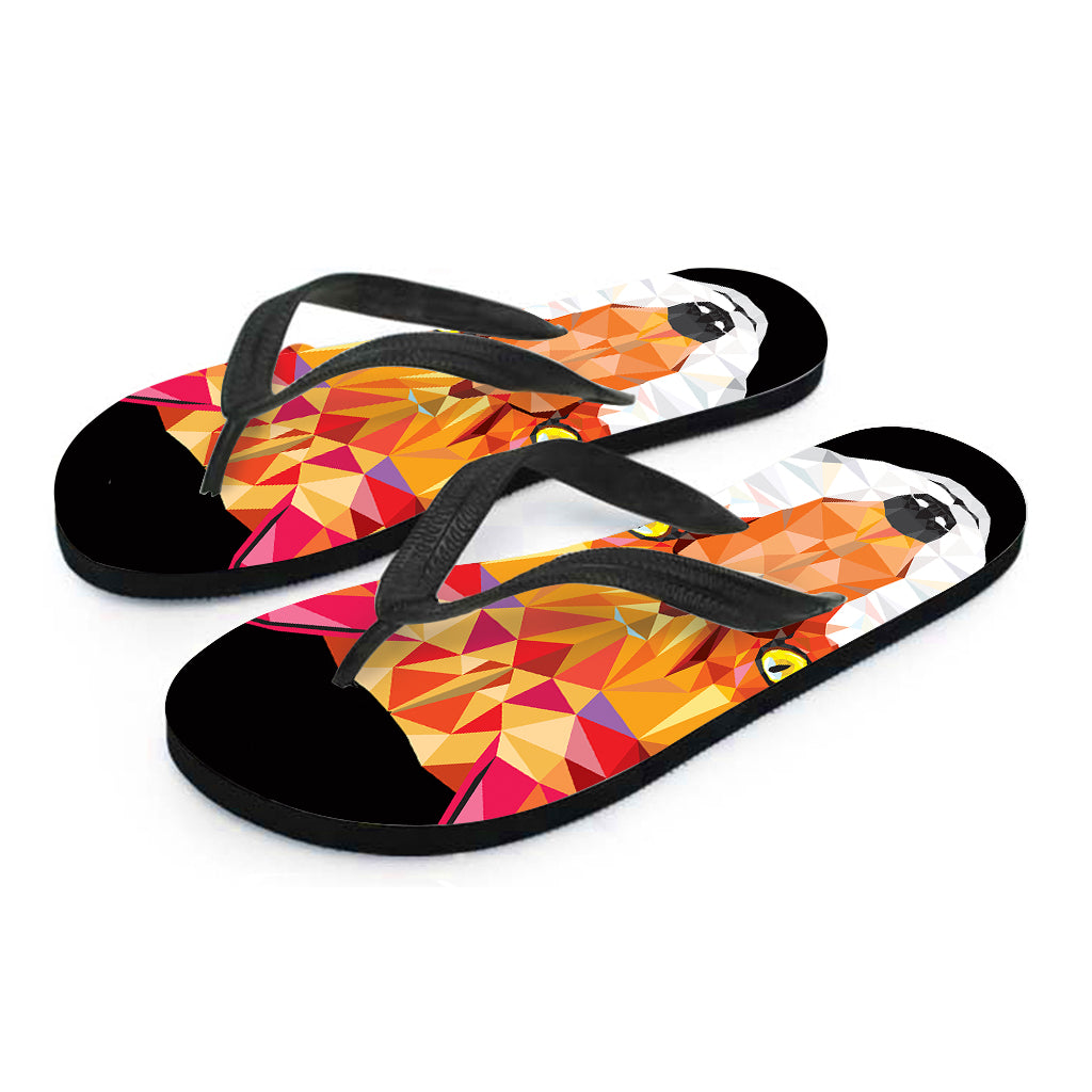 Geometric Fox Print Flip Flops