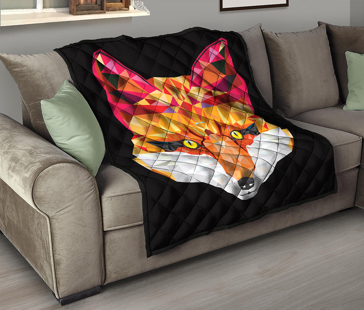 Geometric Fox Print Quilt