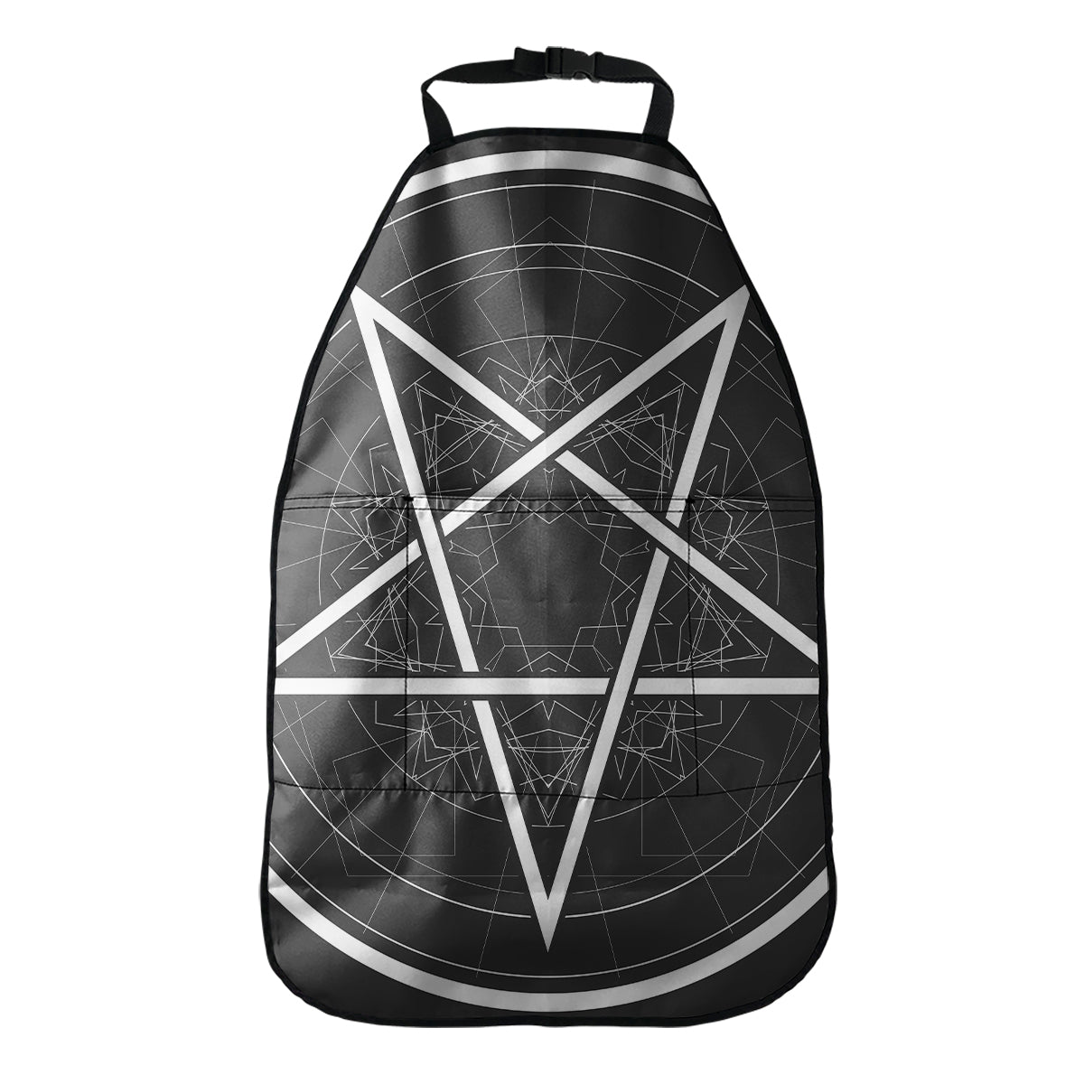 Geometric Inverted Pentagram Print Car Seat Organizers