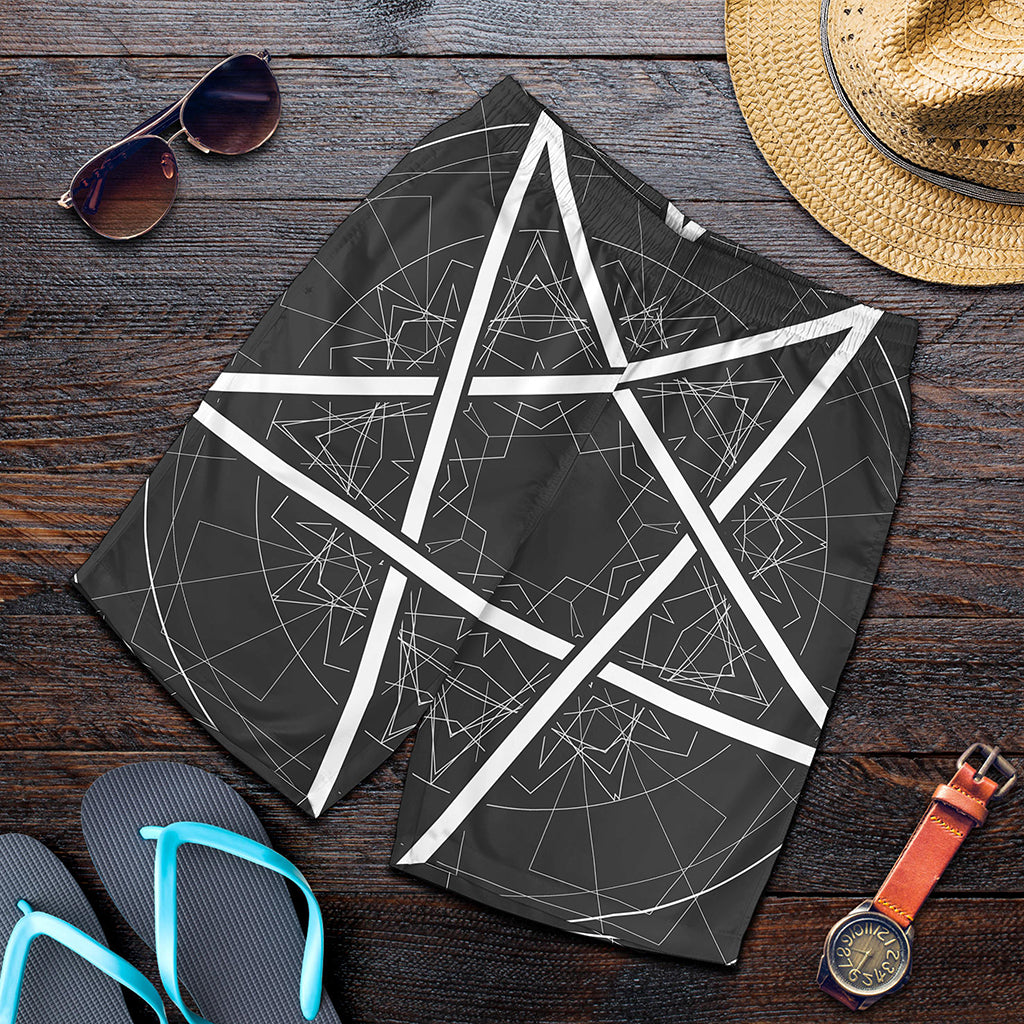 Geometric Inverted Pentagram Print Men's Shorts