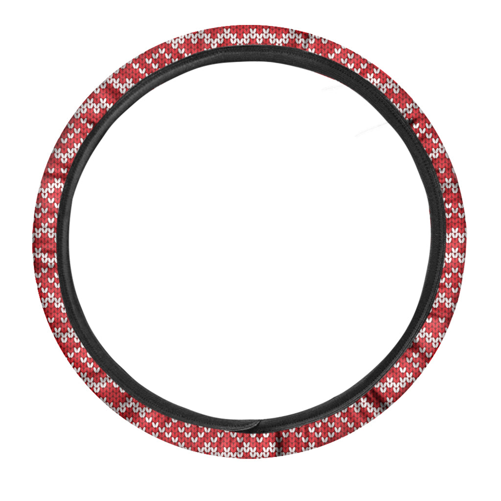 Geometric Knitted Pattern Print Car Steering Wheel Cover