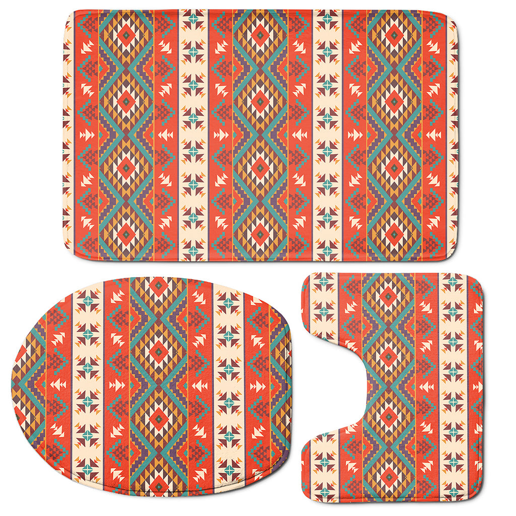 Geometric Native Navajo Print 3 Piece Bath Mat Set