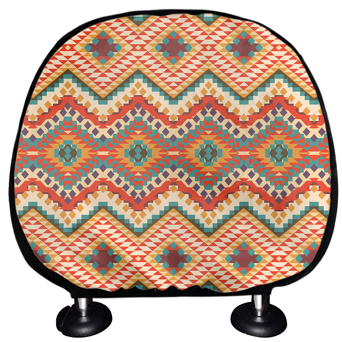Geometric Navajo Pattern Print Car Headrest Covers