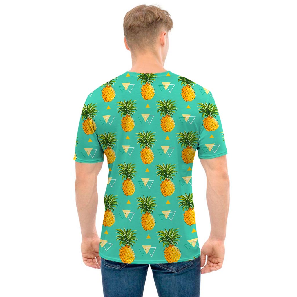 Geometric Pineapple Pattern Print Men's T-Shirt
