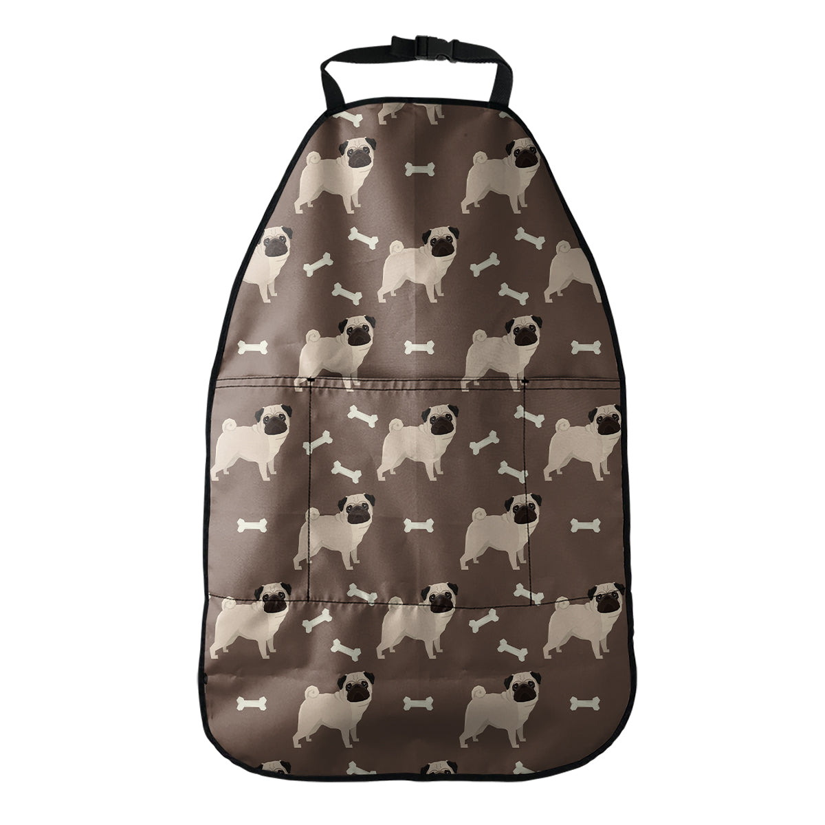 Geometric Pug Pattern Print Car Seat Organizers