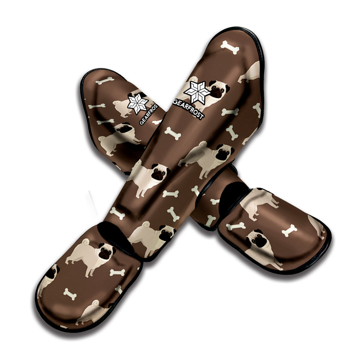Geometric Pug Pattern Print Muay Thai Shin Guard
