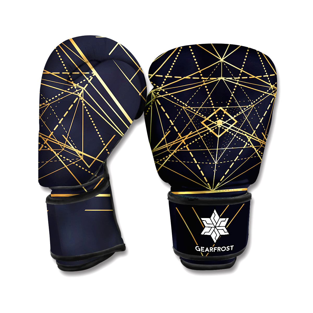 Geometric Pyramid Print Boxing Gloves