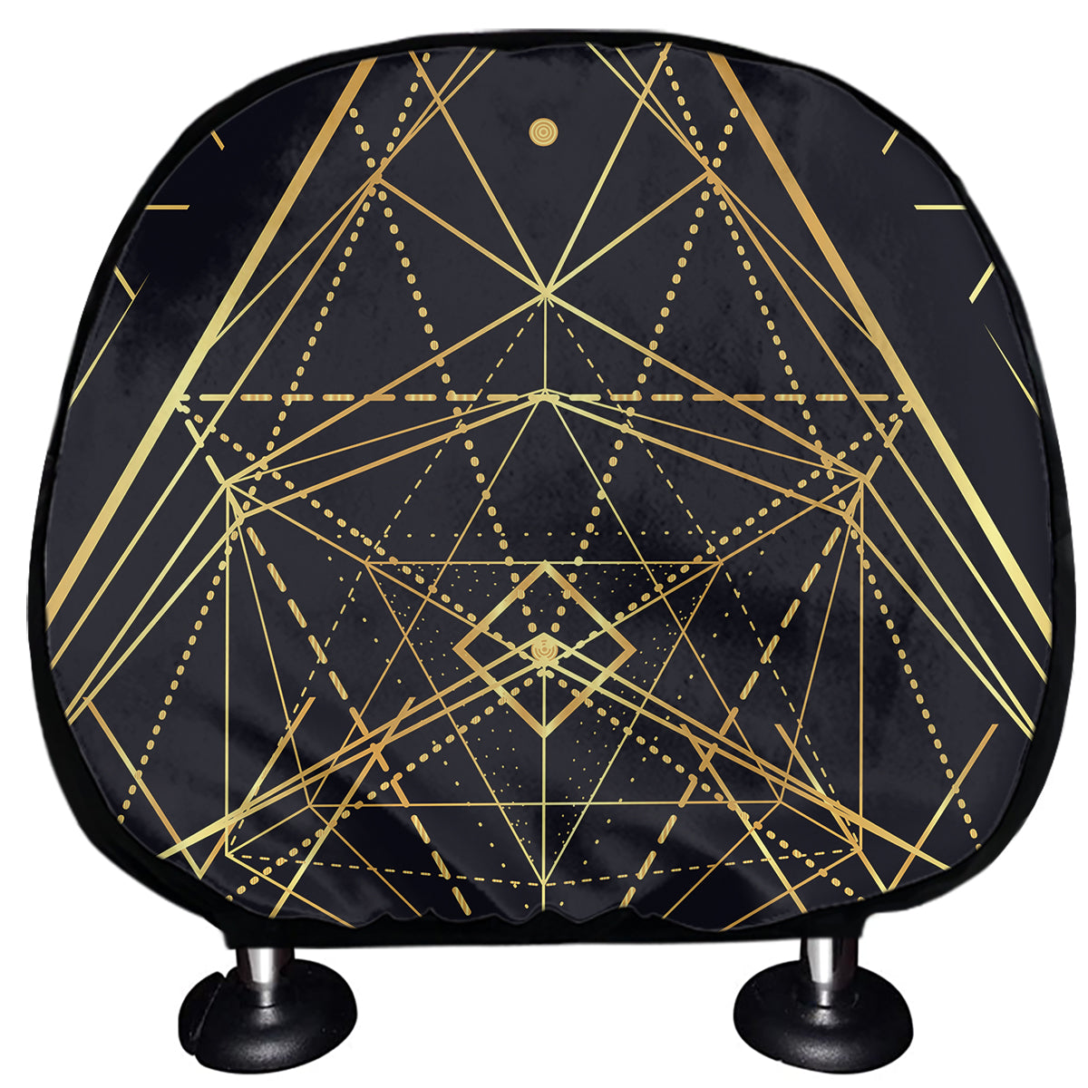 Geometric Pyramid Print Car Headrest Covers