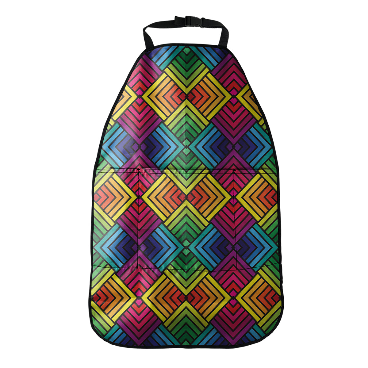 Geometric Rainbow Pattern Print Car Seat Organizers