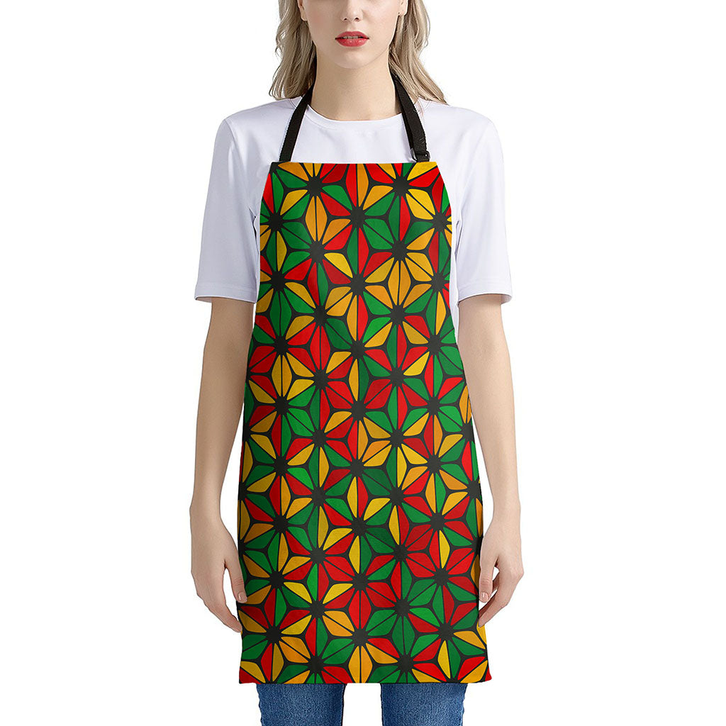 Geometric Reggae Pattern Print Apron