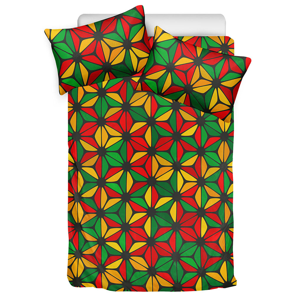 Geometric Reggae Pattern Print Duvet Cover Bedding Set