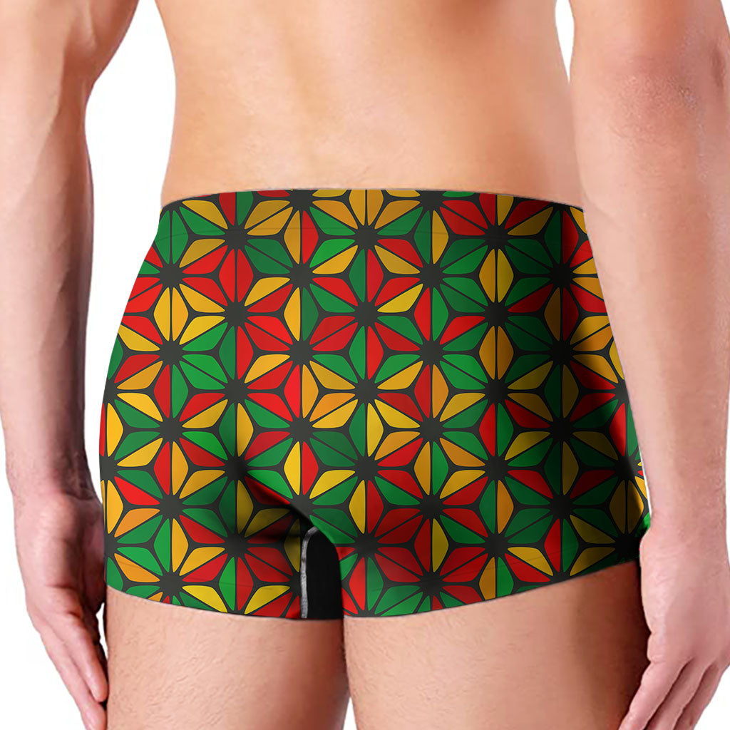 Geometric Reggae Pattern Print Men's Boxer Briefs