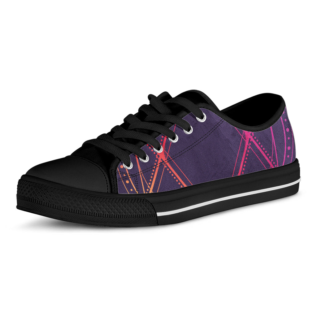Geometric Star of David Print Black Low Top Shoes