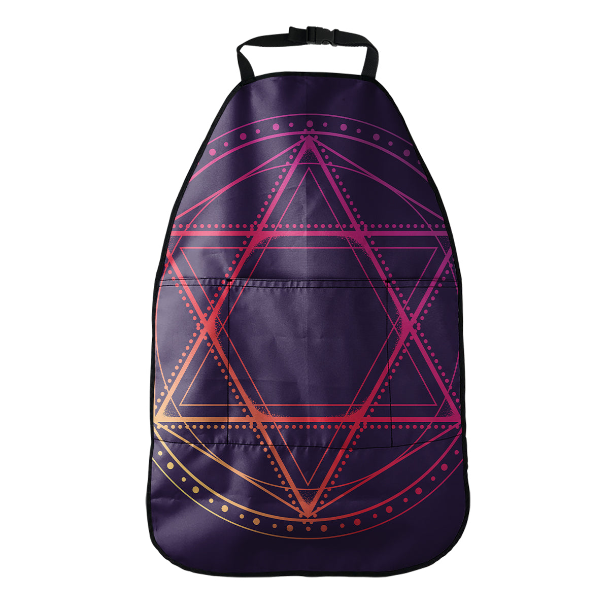 Geometric Star of David Print Car Seat Organizers