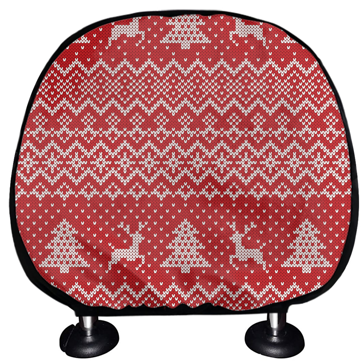 Geometric Xmas Knitted Pattern Print Car Headrest Covers