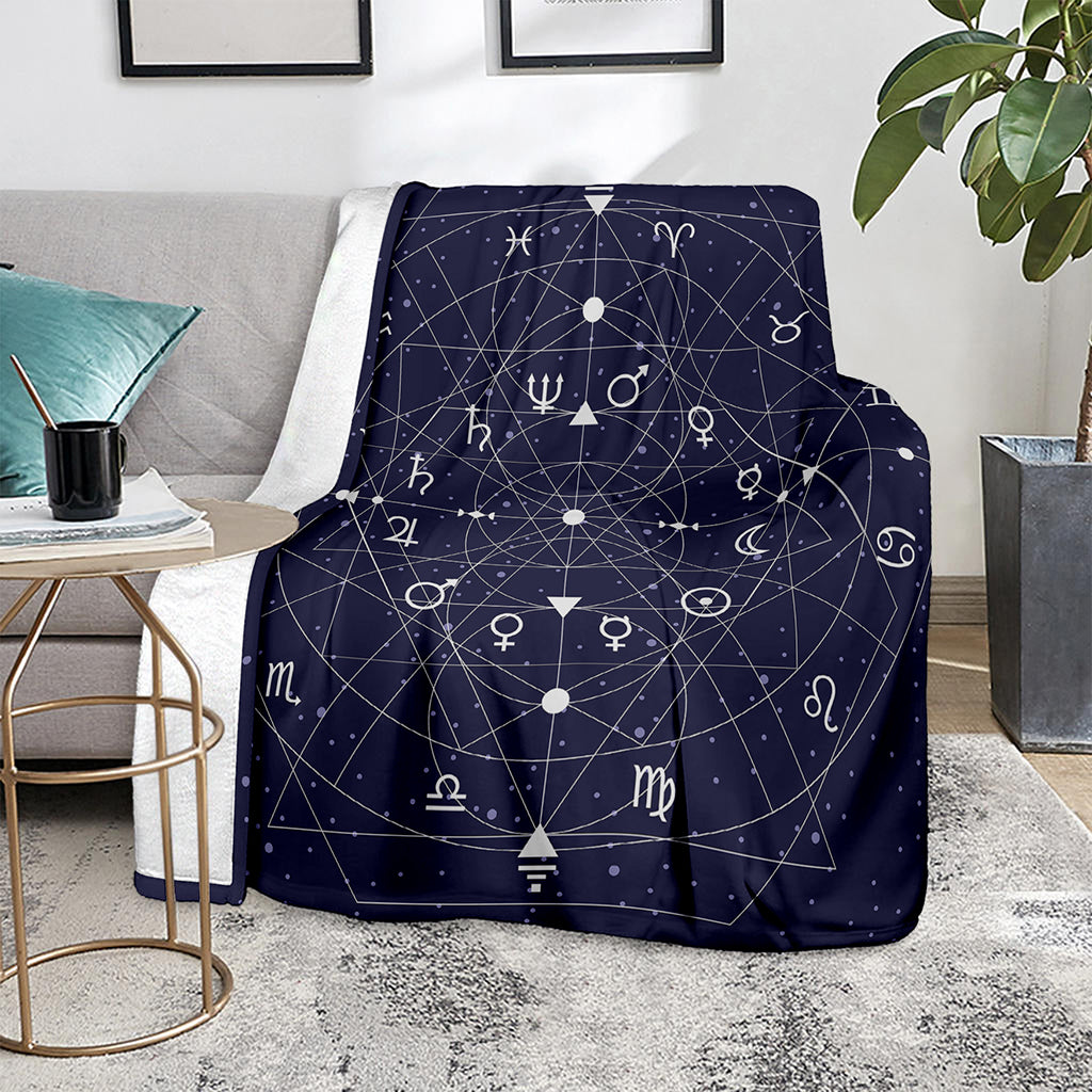 Geometric Zodiac Signs Print Blanket