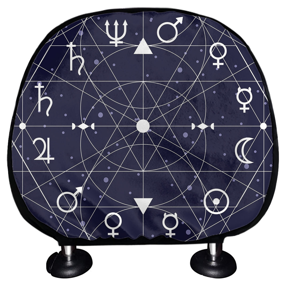 Geometric Zodiac Signs Print Car Headrest Covers