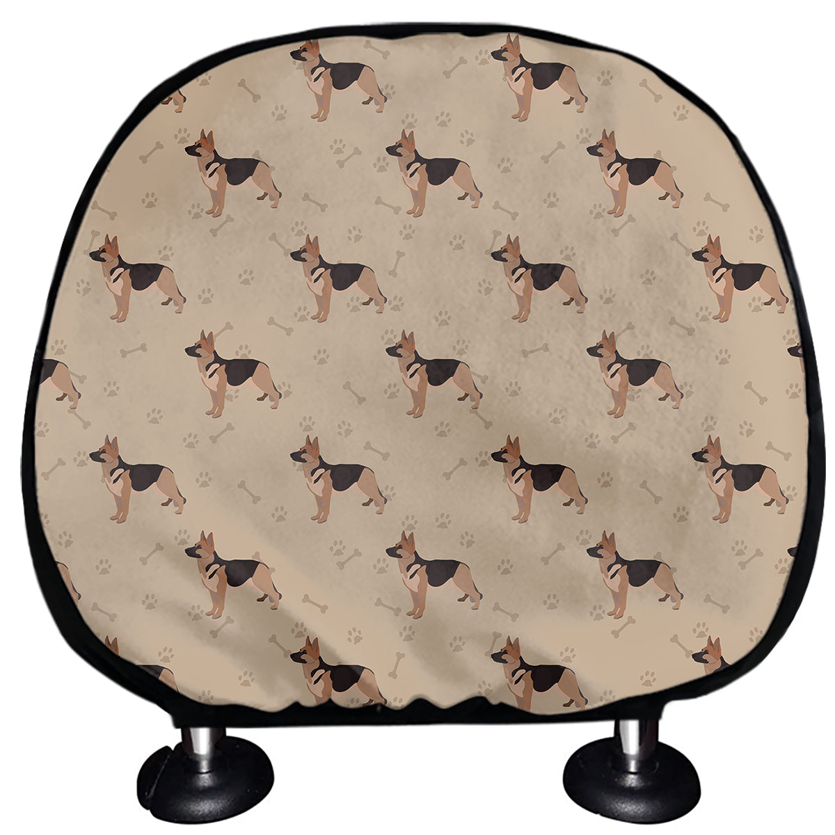 German Shepherd Dog Pattern Print Car Headrest Covers
